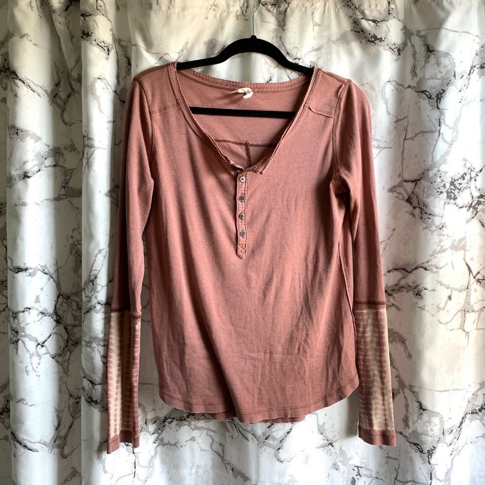 Free People Washed Cuff Henley